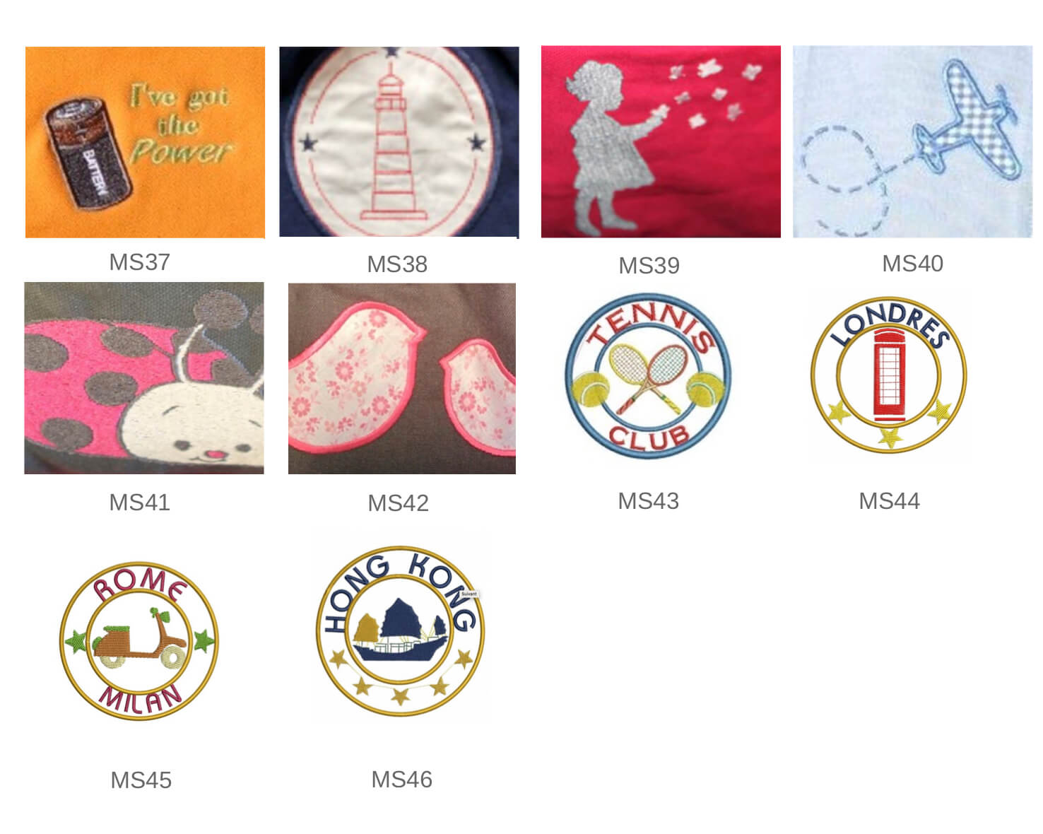 Motifs broderies sacs