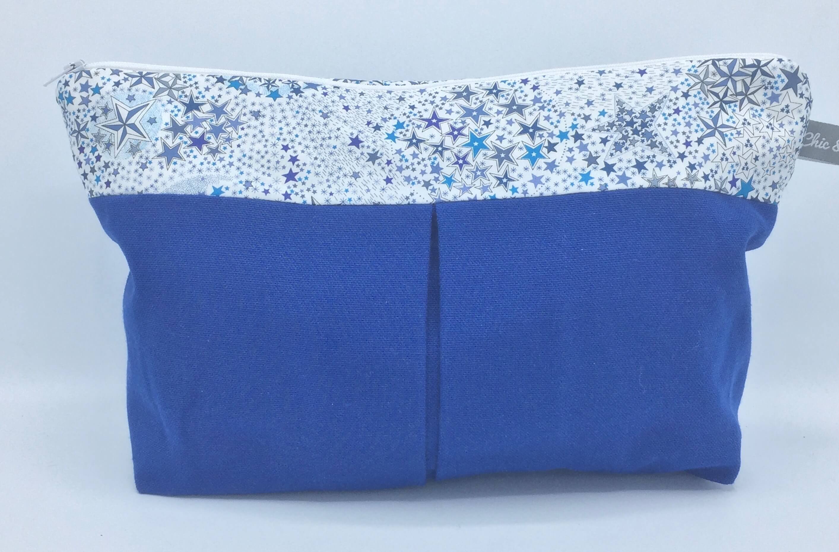 Trousse de toilette plissée azur